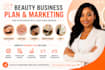 create beauty salon lash studio nail bar barber business or spa plan marketing