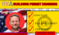 building drawing,hvac plan,building permit,adu permit,permit ready ,usa stamp