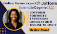 create jotform, google form, cognito form, typeform, online form, surveys
