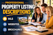 write your real estate property listing description