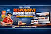 create a responsive google blogger website using HTML CSS js