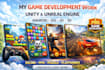 create 2d and 3d mobile game development in unity and unreal engine