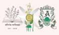 create minimalist botanical logo in boho style