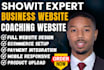 redesign showit website, business website customize showit website update showit