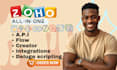 build zoho creator apps portal, zoho flow, API integration, deluge script, CRM