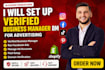 setup verified facebook business manager bm and meta ads