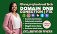 fix shopify store issues, connect domain dns or godaddy subdomain