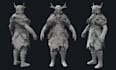 create high poly character,3d vikings figure,3d mythology figurines with texture