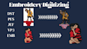 do embroidery digitizing logo into dst pes jef embroidery file fast