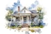 watercolor a house portrait