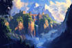 create fantasy landscape illustrations