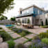 design front yard, backyard, home garden as landscape