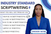 do scriptwriting, screenwriting, movie scriptwriting feature film editting