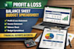 create pl, income statement, balance sheet and budget spreadsheet in excel