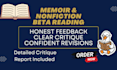 beta read your memoir, inspirational, narrative nonfiction manuscript