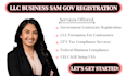 sam gov registration uei cage code and US llc ein business contractor