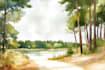paint landscapes in watercolor