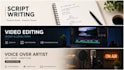 edit reels, cinematic videos, brand ads, voice over, scripts