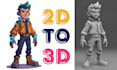 convert 2d to 3d printable model stylized 3d character design 2d to 3d model