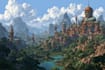 a fantasy landscape design illustrations