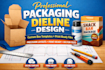 create professional dieline design box packaging design diecut box template
