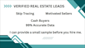 provide verified skip tracing and motivated seller leads