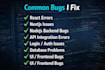 fix react, next js, node js, API bugs fast