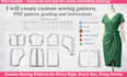 create custom sewing pattern, PDF pattern, grading and instructions