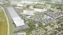 retrofit aerial architectural masterplan rendering, urban development, city map
