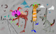 create funny childlike crayon style illustration