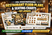 design a professional restaurant floor plan and seating chart with VIP layout