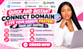connect domain to any website, shopify, transfer domain dns godaddy, squarespace