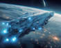 create a spaceship, sci fi illustration and sci fi art