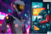 create professional humanoid or cyberpunk robot art