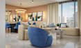 do modern living room design with 3d rendering