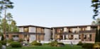 design modern villa elevation house plan,stone facade render,wood panel cladding
