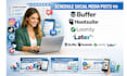schedule social media post scheduling via buffer hootsuite loomly later