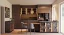 renovate 3d kitchen interior, modern cabinets design,  bathroom layout rendering