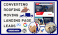 generate roofing moving roofers movers leads, design leads capture landing page