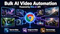 create a bulk ai video generator using seedance kling and veo with kie ai API