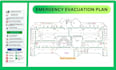 design fire emergency evacuation plan, escape or exit map diagram