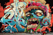 create graffiti illustration, album cover, merchandise, logo