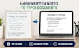 type handwritten notes into word or PDF