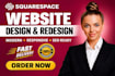 build squarespace website design redesign squarespace website development