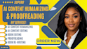 humanize ai content, edit ai writing, rewrite ai text and proofread