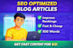 write SEO optimized blog posts and articles using chatgpt ai