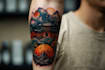 create a japanese traditional tattoo design