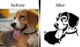 design professional black and white vector art for stencil
