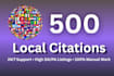 build 500 local citations and directory submissions