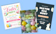 design easter celebration flyers, invitations, banners and social media posts
